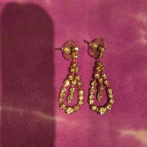 Sparkling Gold Crystal Earrings
